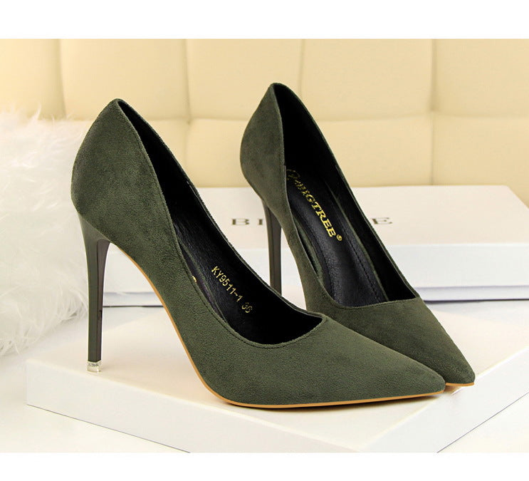 Sapatos de Salto Alto Clássicos BIGTREE para Mulheres, Sapatos de Escritório Sexy, Salto Stiletto, Moda Tamanhos Grandes, Sapatos de Salto Femininos, Cinza Verde