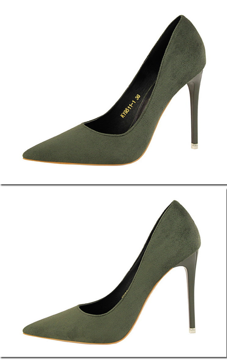Sapatos de Salto Alto Clássicos BIGTREE para Mulheres, Sapatos de Escritório Sexy, Salto Stiletto, Moda Tamanhos Grandes, Sapatos de Salto Femininos, Cinza Verde