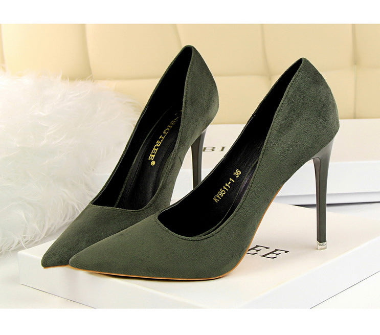 Sapatos de Salto Alto Clássicos BIGTREE para Mulheres, Sapatos de Escritório Sexy, Salto Stiletto, Moda Tamanhos Grandes, Sapatos de Salto Femininos, Cinza Verde