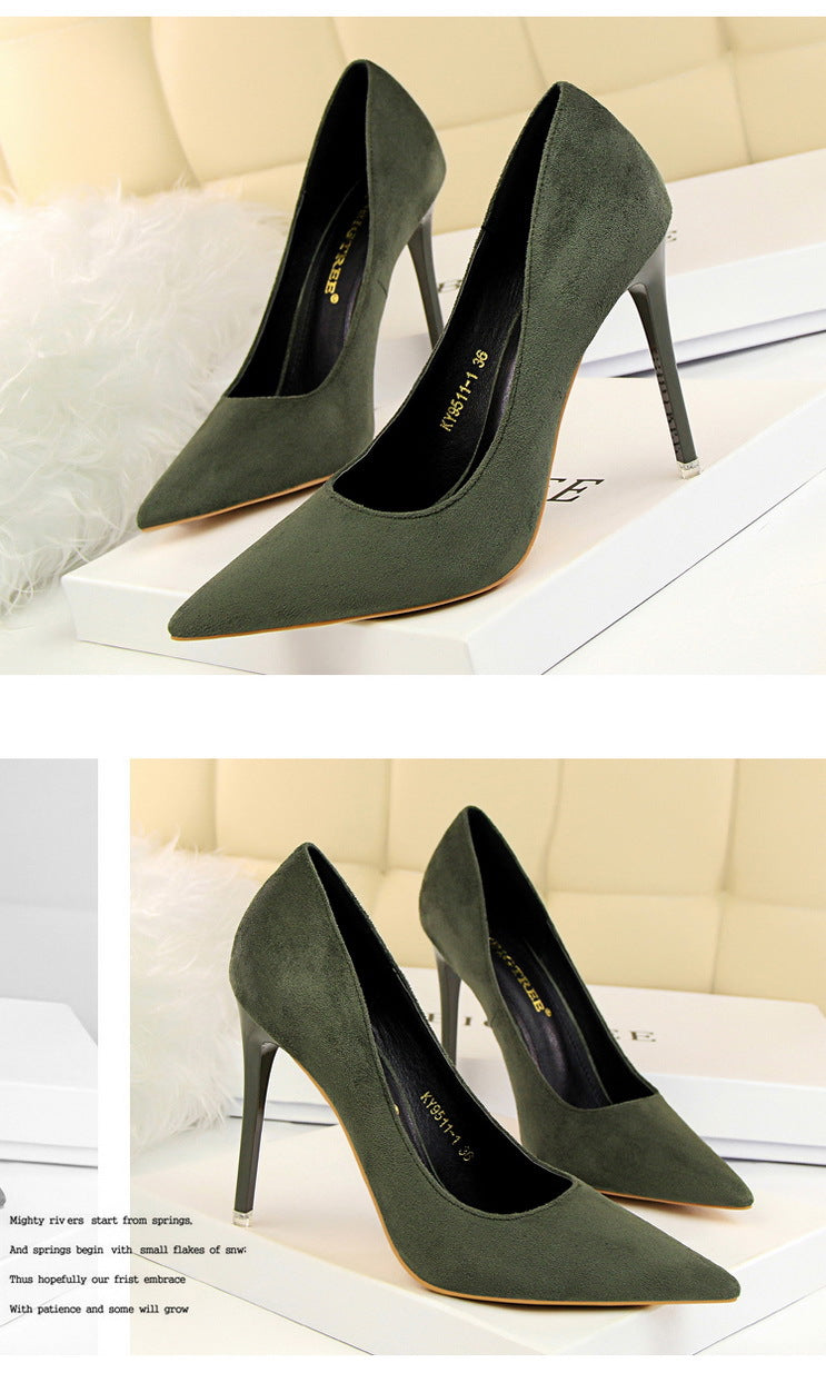Sapatos de Salto Alto Clássicos BIGTREE para Mulheres, Sapatos de Escritório Sexy, Salto Stiletto, Moda Tamanhos Grandes, Sapatos de Salto Femininos, Cinza Verde