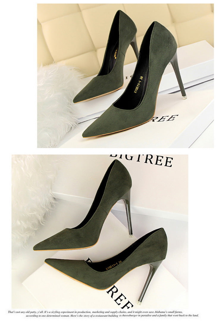 Sapatos de Salto Alto Clássicos BIGTREE para Mulheres, Sapatos de Escritório Sexy, Salto Stiletto, Moda Tamanhos Grandes, Sapatos de Salto Femininos, Cinza Verde