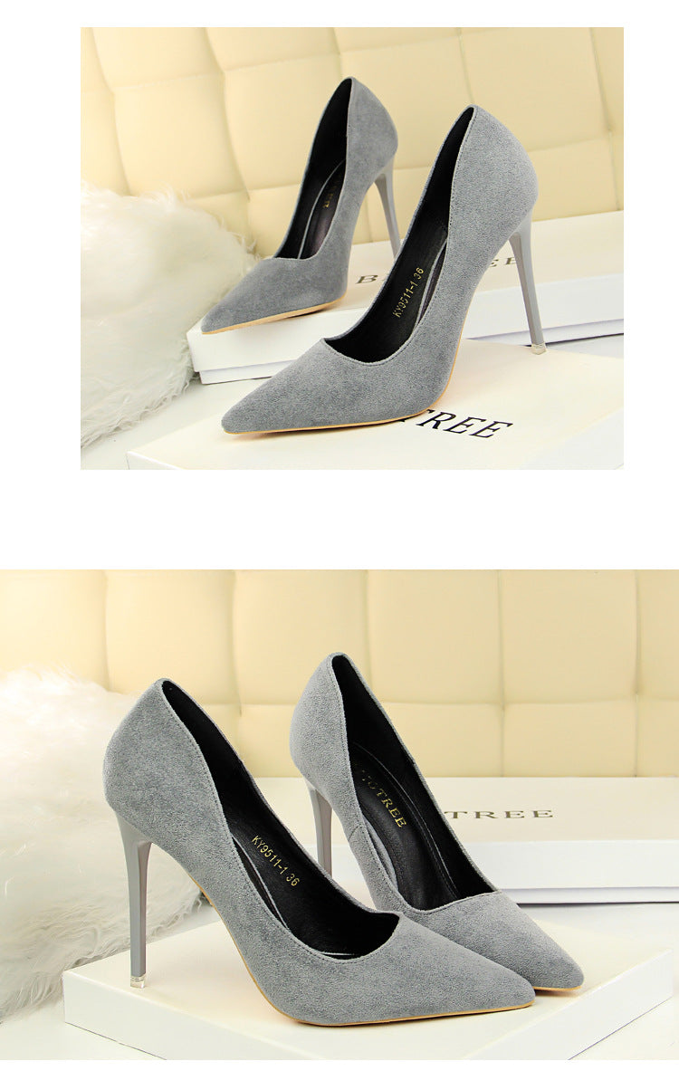 Sapatos de Salto Alto Clássicos BIGTREE para Mulheres, Sapatos de Escritório Sexy, Salto Stiletto, Moda Tamanhos Grandes, Sapatos de Salto Femininos, Cinza Verde