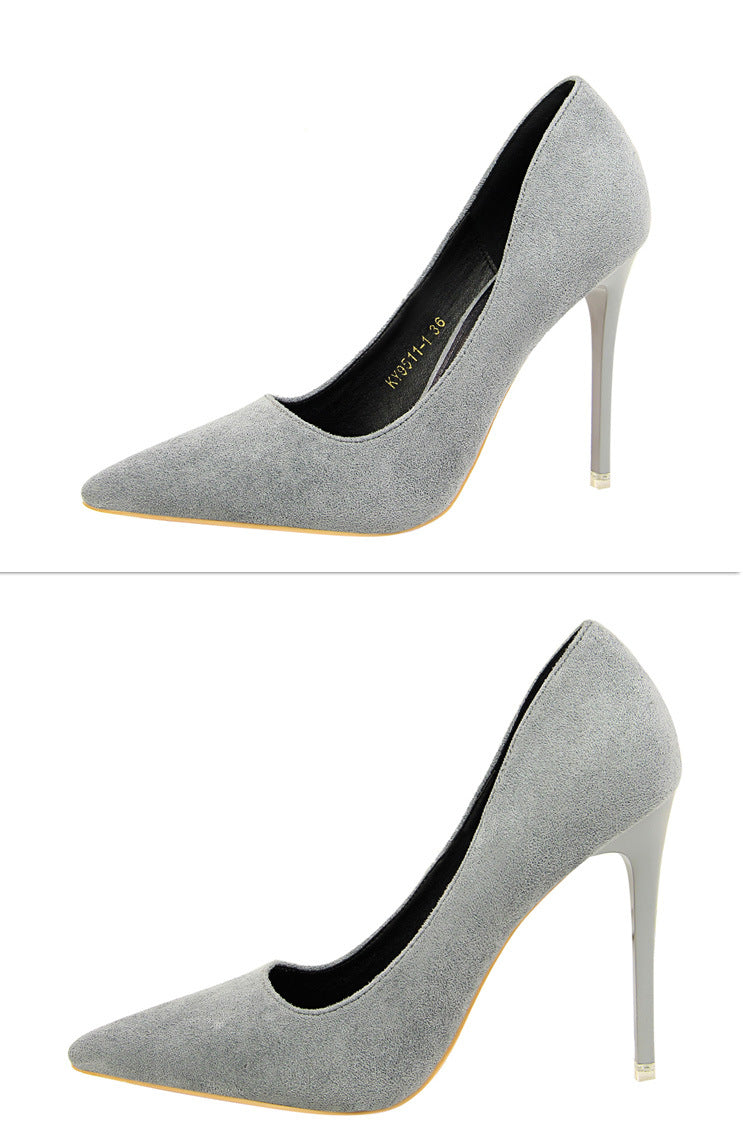 Sapatos de Salto Alto Clássicos BIGTREE para Mulheres, Sapatos de Escritório Sexy, Salto Stiletto, Moda Tamanhos Grandes, Sapatos de Salto Femininos, Cinza Verde