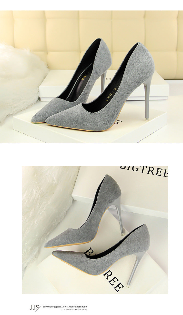 Sapatos de Salto Alto Clássicos BIGTREE para Mulheres, Sapatos de Escritório Sexy, Salto Stiletto, Moda Tamanhos Grandes, Sapatos de Salto Femininos, Cinza Verde