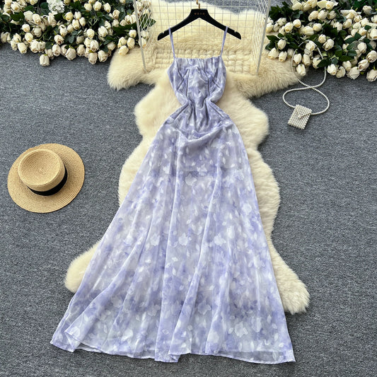 Vestido Midi Casual de Bandagem com Decote Quadrado Sexy de Verão para Mulheres, Vestido Sem Costas com Rede