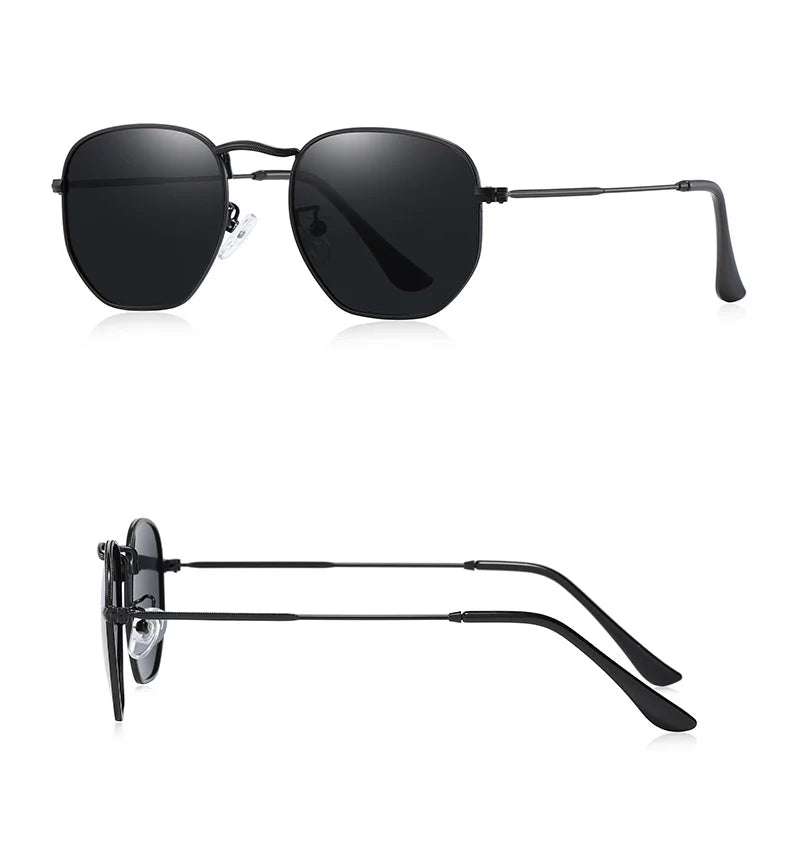 Óculos de Sol BARCUR Clássicos Retro Refletivos para Homens, Óculos de Sol Hexagonais com Armação de Metal, Óculos de Sol com Caixa.
