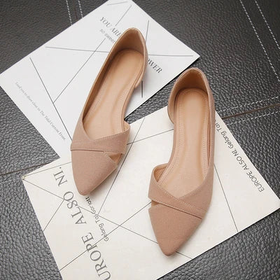Sapatilhas Femininas Rosa Preto Cor Sólida Tamanho Pequeno 33 34 Grande 41 42 43 44 Couro Suede Bico Fino Sapatos de Escritório para Mulheres com Salto Baixo
