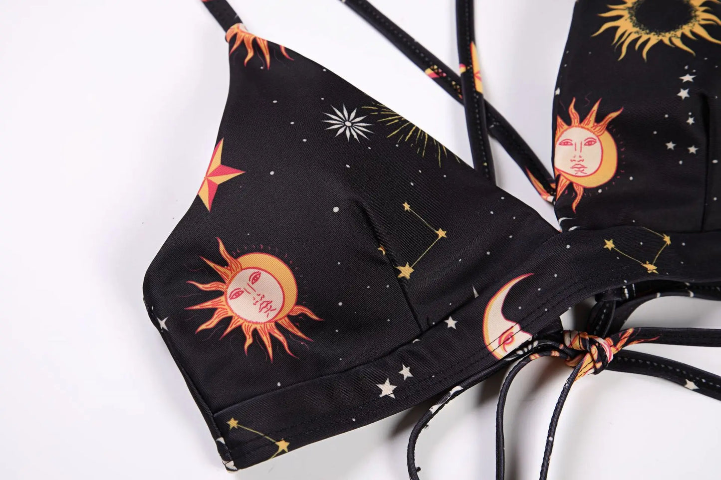 Conjunto de Biquíni Estampado de Girassol - Moda de Praia Sexy para Mulheres 2025 - Biquíni com Push Up e Almofada - Roupas de Banho - Maiô - Biquíni