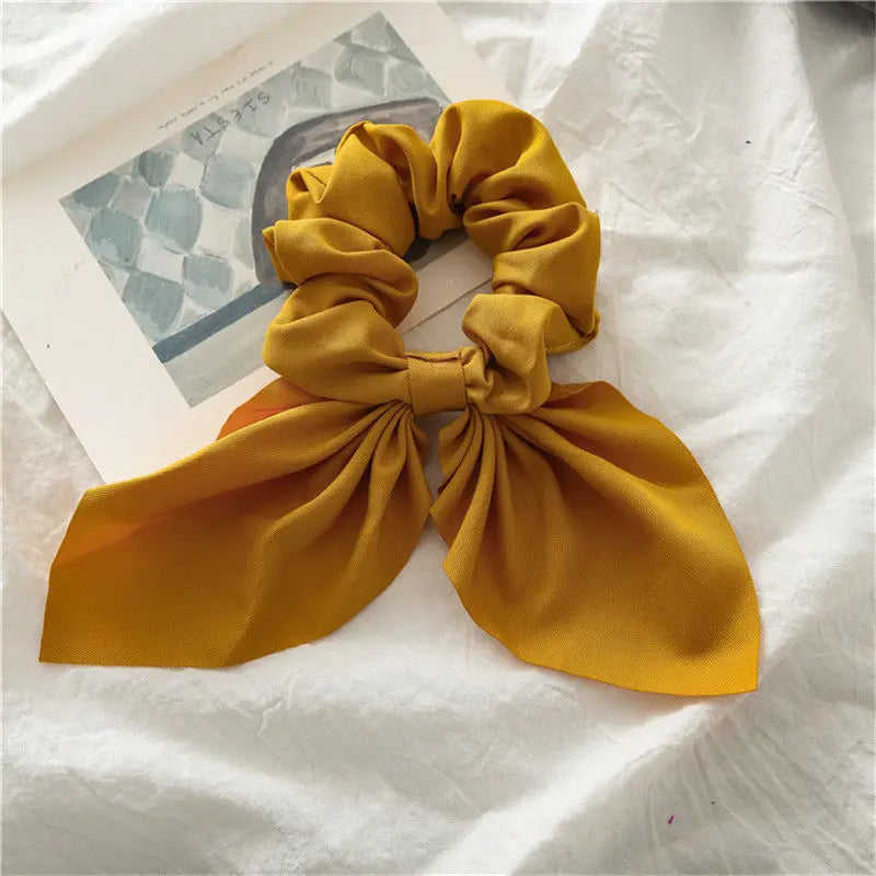 Ruoshui Coelhinhos Lindos Scrunchies Mulher Laços de Cabelo Impressos com Flores, Elásticos para Cabelo, Bandas de Borracha para Cabelo, Acessórios para Coque