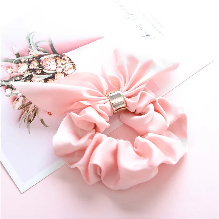 Ruoshui Coelhinhos Lindos Scrunchies Mulher Laços de Cabelo Impressos com Flores, Elásticos para Cabelo, Bandas de Borracha para Cabelo, Acessórios para Coque