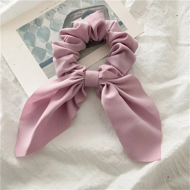Ruoshui Coelhinhos Lindos Scrunchies Mulher Laços de Cabelo Impressos com Flores, Elásticos para Cabelo, Bandas de Borracha para Cabelo, Acessórios para Coque