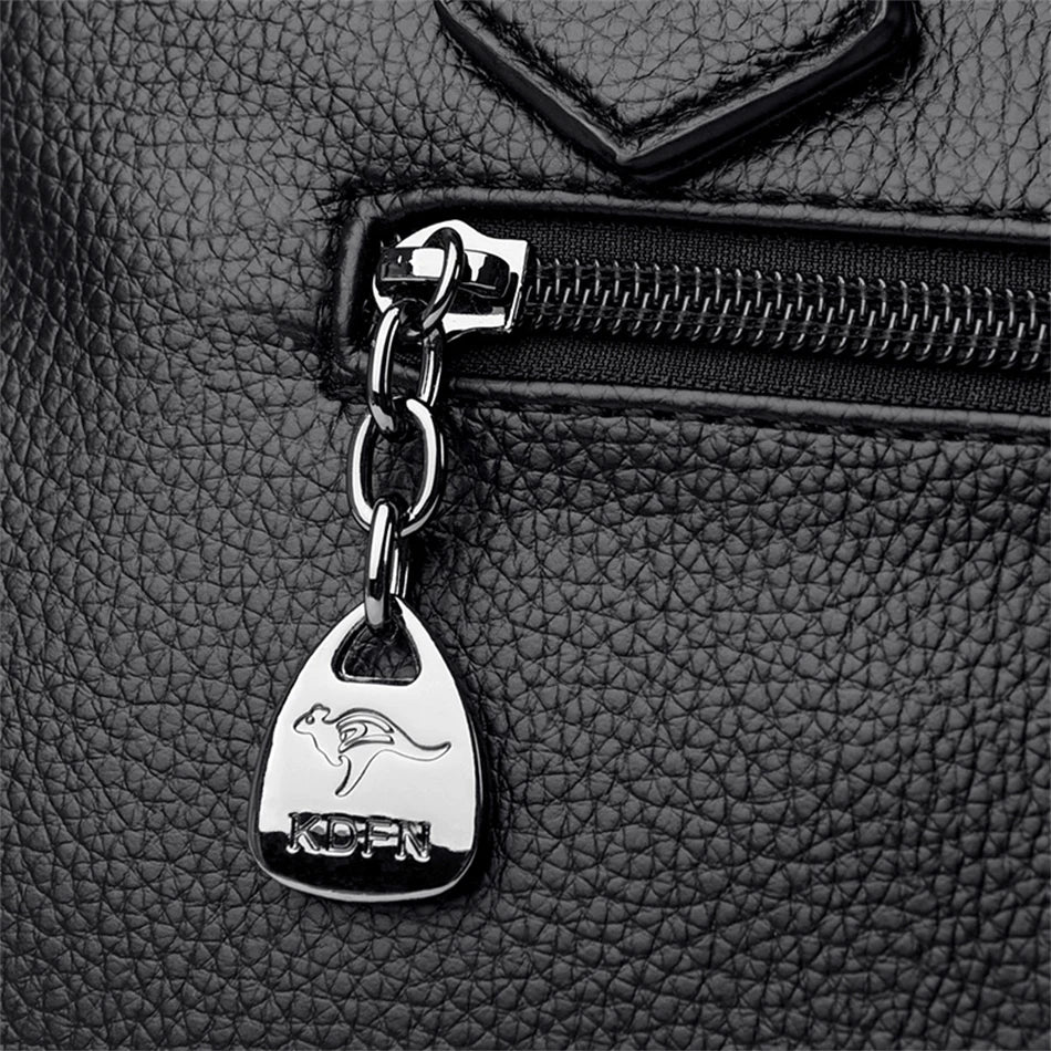 Multi-pocket Handbag Purses Genuine Cowhide Leather Shoulder Bag Luxury Designer Crossbody Messenger Sac Elegant Tote for Women