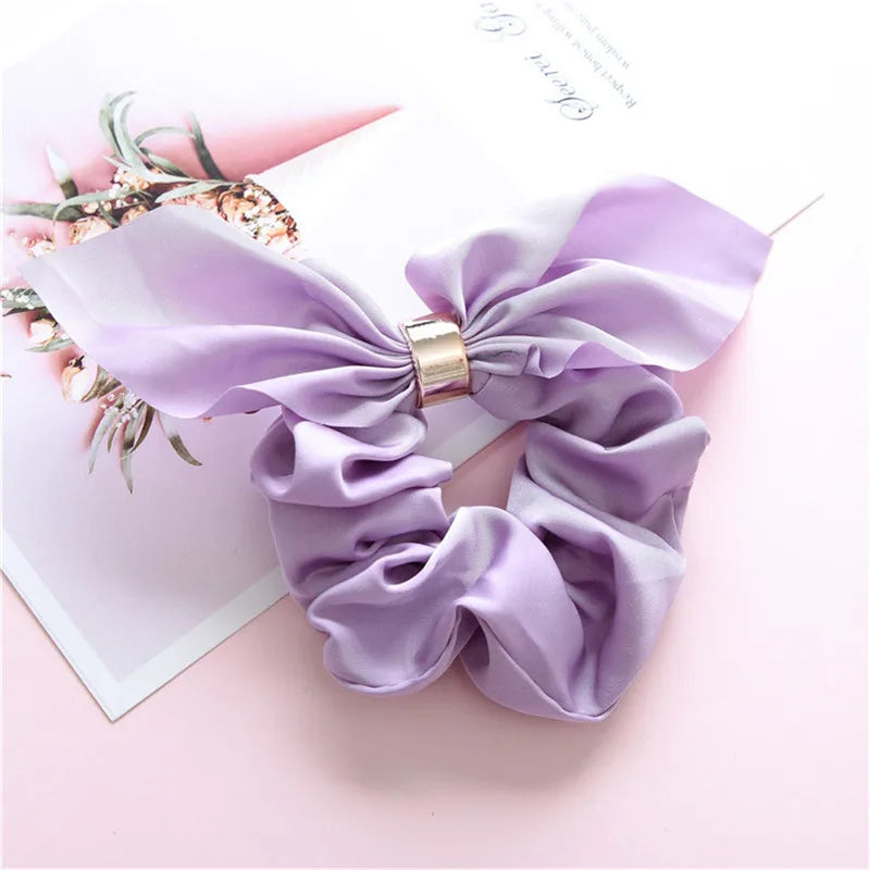 Ruoshui Coelhinhos Lindos Scrunchies Mulher Laços de Cabelo Impressos com Flores, Elásticos para Cabelo, Bandas de Borracha para Cabelo, Acessórios para Coque