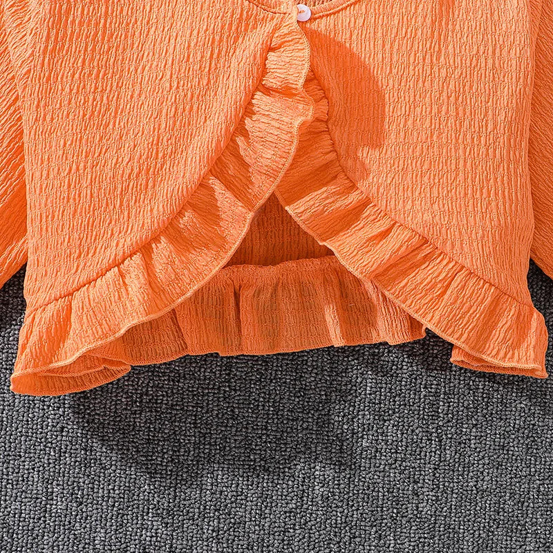 Conjuntos de Vestido Casuais para Crianças Outono Inverno 8-12 anos, com Cardigã de Manga Longa, Top com Estampa e Vestido de Alça para Meninas para Festas, Nova Coleção de Roupas