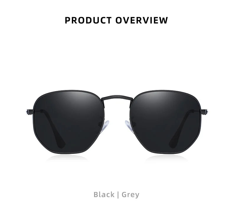 Óculos de Sol BARCUR Clássicos Retro Refletivos para Homens, Óculos de Sol Hexagonais com Armação de Metal, Óculos de Sol com Caixa.