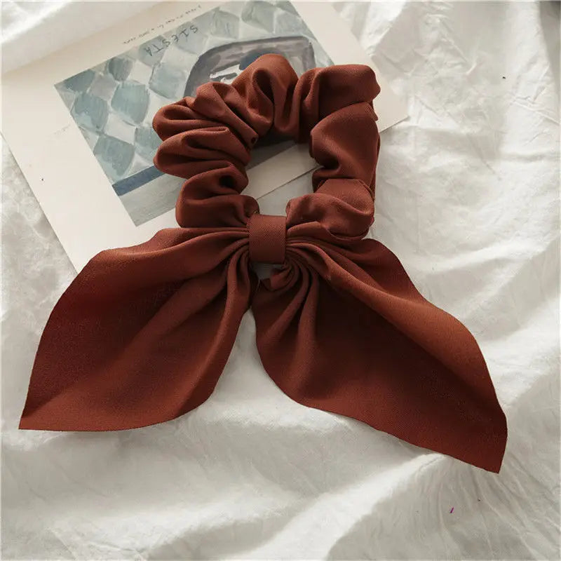 Ruoshui Coelhinhos Lindos Scrunchies Mulher Laços de Cabelo Impressos com Flores, Elásticos para Cabelo, Bandas de Borracha para Cabelo, Acessórios para Coque
