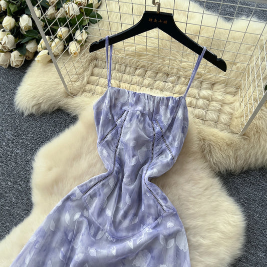 Vestido Midi Casual de Bandagem com Decote Quadrado Sexy de Verão para Mulheres, Vestido Sem Costas com Rede