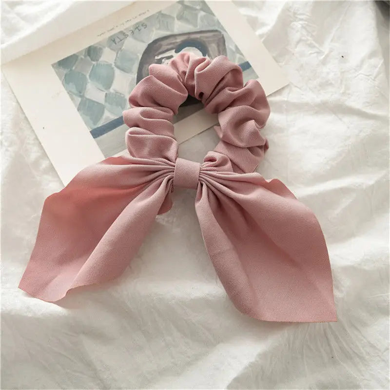 Ruoshui Coelhinhos Lindos Scrunchies Mulher Laços de Cabelo Impressos com Flores, Elásticos para Cabelo, Bandas de Borracha para Cabelo, Acessórios para Coque