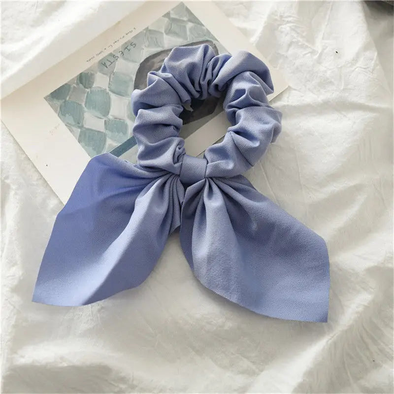 Ruoshui Coelhinhos Lindos Scrunchies Mulher Laços de Cabelo Impressos com Flores, Elásticos para Cabelo, Bandas de Borracha para Cabelo, Acessórios para Coque