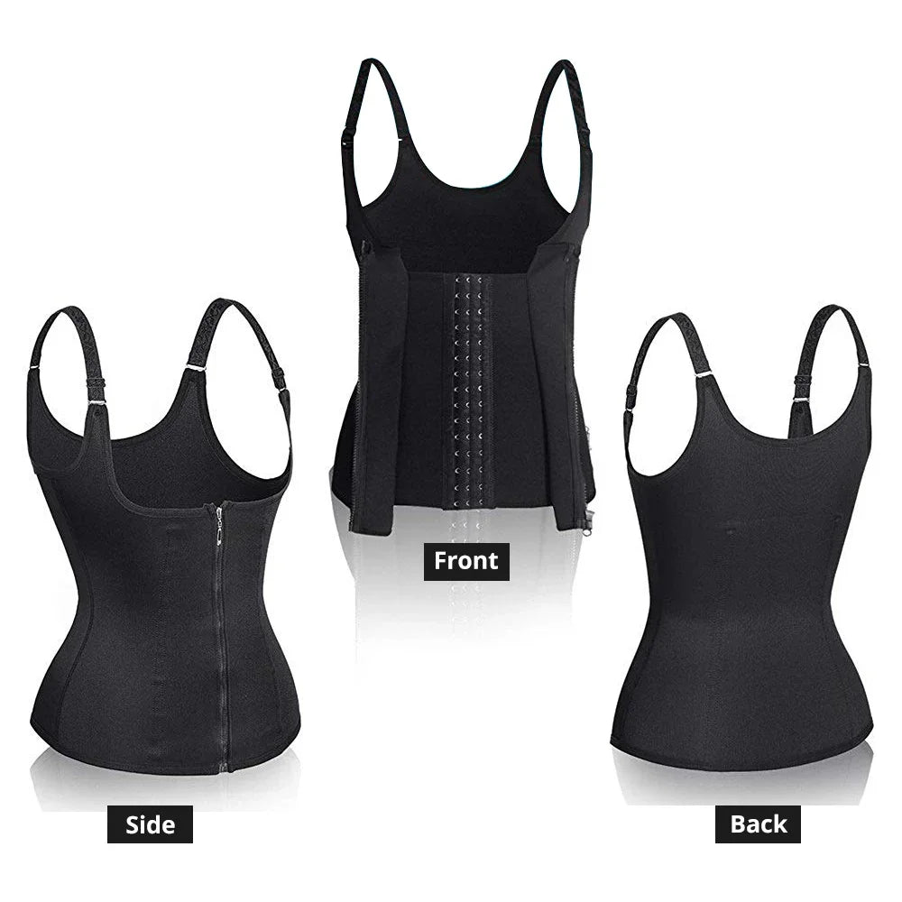 Camiseta Regata Modeladora para Mulheres com Zíper, Controladora de Barriga, Top Sem Mangas, Roupas de Atividade Femininas Modeladoras