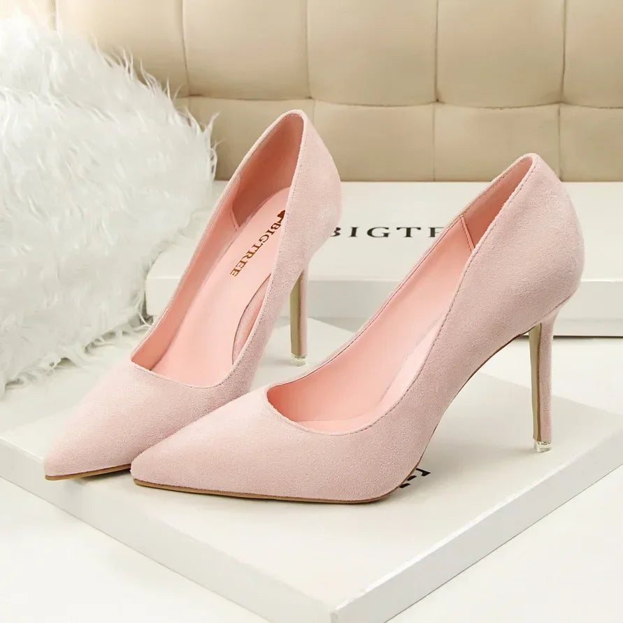 Sapatos de Salto Alto Femininos Elegantes em Lã Laranja Roxo para Festa de Banquete à Noite, Scarpin Clássico em Burgundy, 9cm de Salto Alto, Tamanho Plus