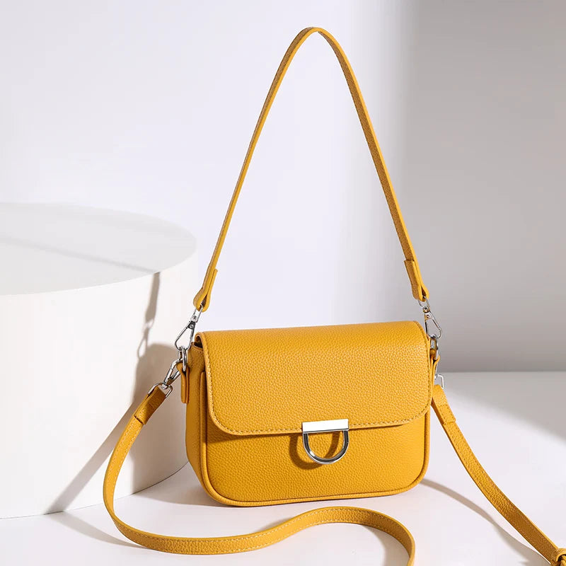 100% Genuine Leather Handbag 2025 Fashion Solid Color Female Shoulder Crossbody Bag Women bags Designer Cowhide Ladies Tote Bags