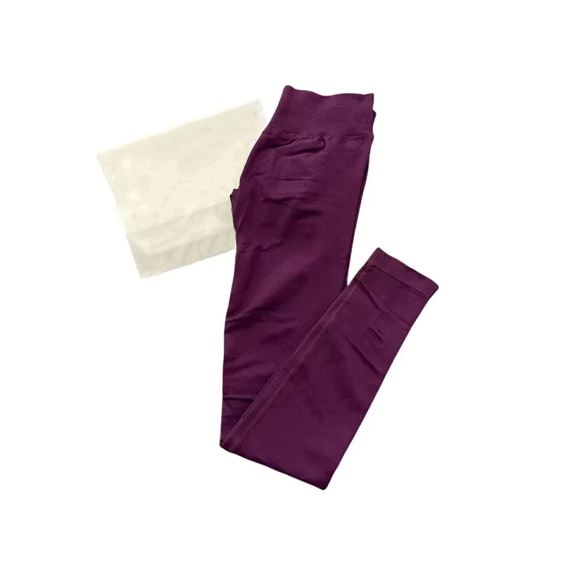 Leggings de Ioga Sem Costura para Mulheres Impact-Impact com Logo Branco, Leggings de Ginástica com Efeito de Levantamento de Bumbum, Leggings de Alta Elasticidade para Fitness
