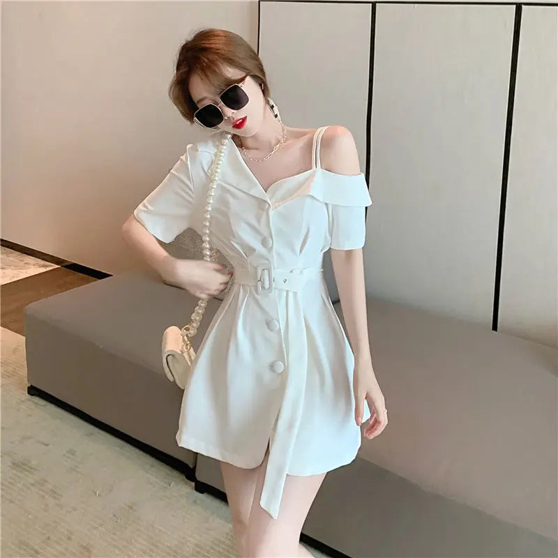 Vestidos para Mulheres 2024 Roupas de Seda para Ocasiões Formais Blazer Vestido Feminino de Cetim Chiffon Mini Curto Sensual Sexy Macacão Novo em X