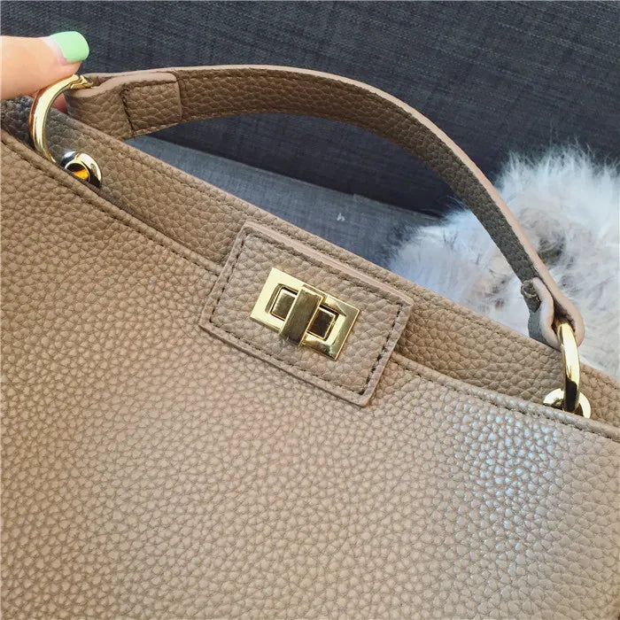 Women designer office tote bag large capacity bucket bag bussiness top handle bag handbag grey black green purple