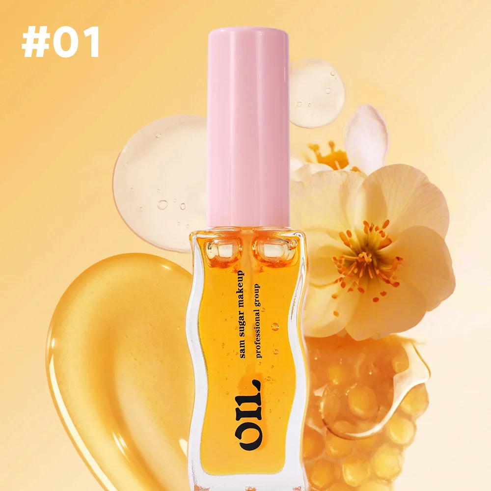 Óleo Labial Essência de Mel Frutal Jelly Labial Sexy e Volume com Cor de Morango Líquido Labial à Prova d'Água Hidratante Brilho Labial Maquiagem