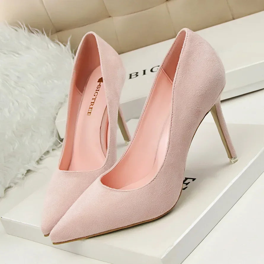 Sapatos de Salto Alto Femininos Elegantes em Lã Laranja Roxo para Festa de Banquete à Noite, Scarpin Clássico em Burgundy, 9cm de Salto Alto, Tamanho Plus