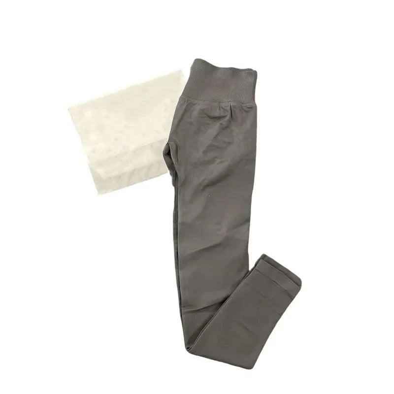 Leggings de Ioga Sem Costura para Mulheres Impact-Impact com Logo Branco, Leggings de Ginástica com Efeito de Levantamento de Bumbum, Leggings de Alta Elasticidade para Fitness