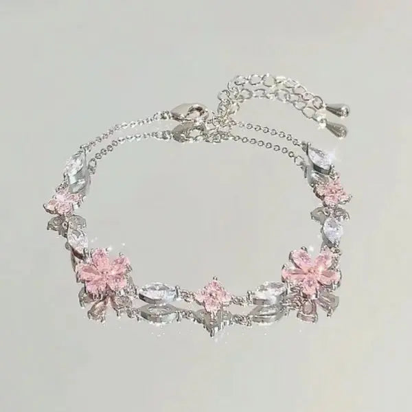 Pulseira de Pérola da Lua Coreana Romântica para Mulheres, Elegante e Exquisita, com Encanto de Estrela e Coração, Braceletes de Cadeia para o Natal.