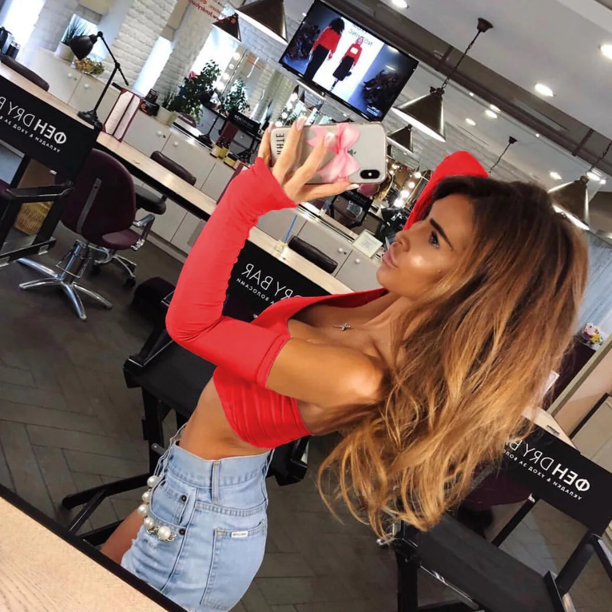 Camiseta Sexy Off Shoulder Com Decote, Barriga à Mostra, Manga Longa, Camiseta Feminina, Blusas para Ladies, Camisetas Mujer