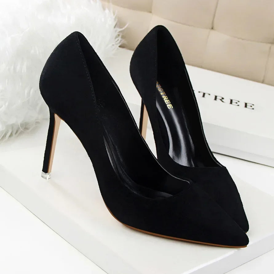 Sapatos de Salto Alto Femininos Elegantes em Lã Laranja Roxo para Festa de Banquete à Noite, Scarpin Clássico em Burgundy, 9cm de Salto Alto, Tamanho Plus