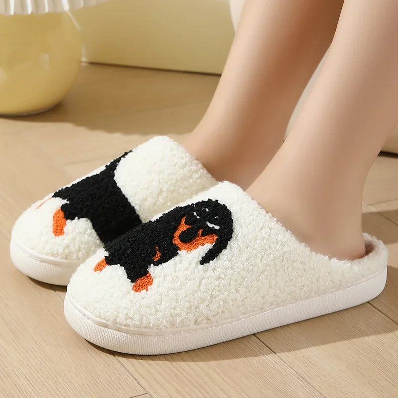 Pantufas de pelúcia de cartoon de outono e inverno para mulheres e homens, antiderrapantes, macias, confortáveis, fofas e quentinhas.