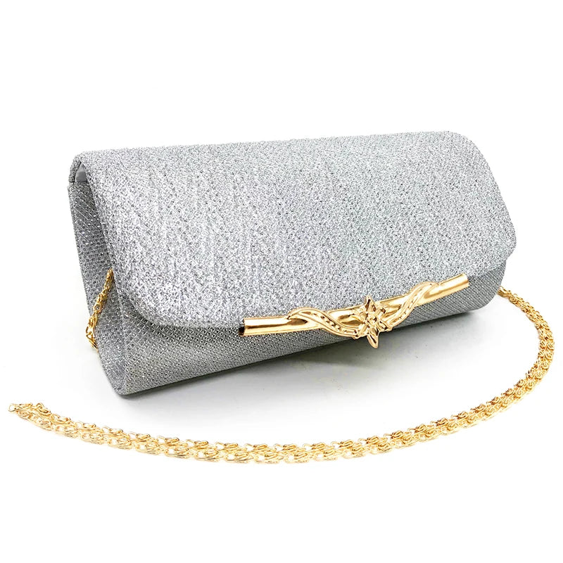 Fashion Women Evening Bag Brand Party Banquet Glitter Bag For Ladies Wedding Clutches Handbag Shoulder Bag Chain Bolsas Mujer