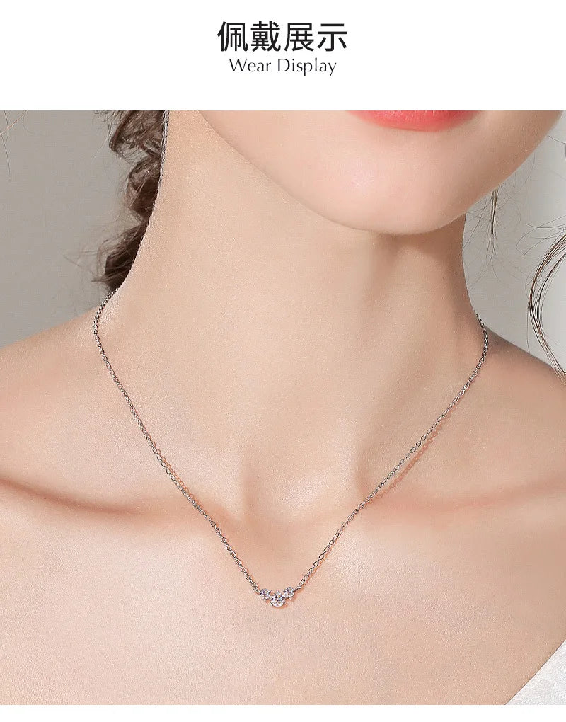 Colar de Mulher D Color com Pendente em Moissanite, Prata s925, Amarelo, Coleção Completa de Moissanite para Mulheres, Colar de Luxo com Pendente em Moissanite para Mulheres