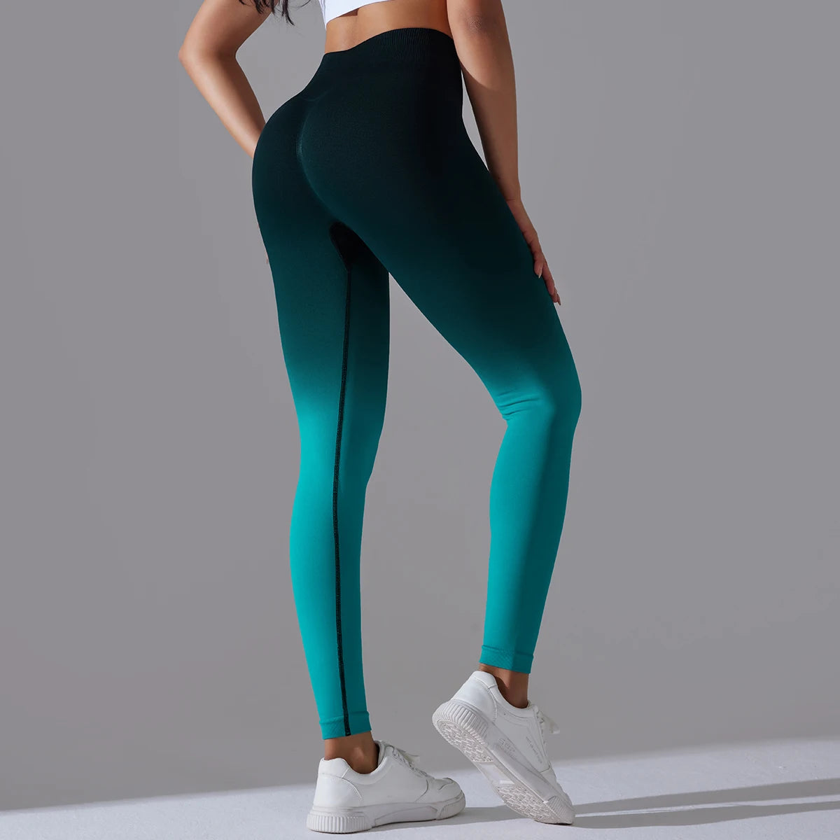 Leggings Seamless de Cintura Alta para Yoga, com Controle de Barriga e Efeito Bumbum, Leggings para Exercício e Esportes, Apertadas para Mulheres