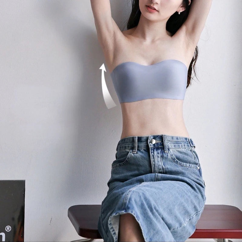 Sem costura de uma peça Tube Tops Mulheres Almofadas Removíveis Intimates Básico Preto/Branco/Pele Womens Strapless Bra Bandeau Lingerie Sexy