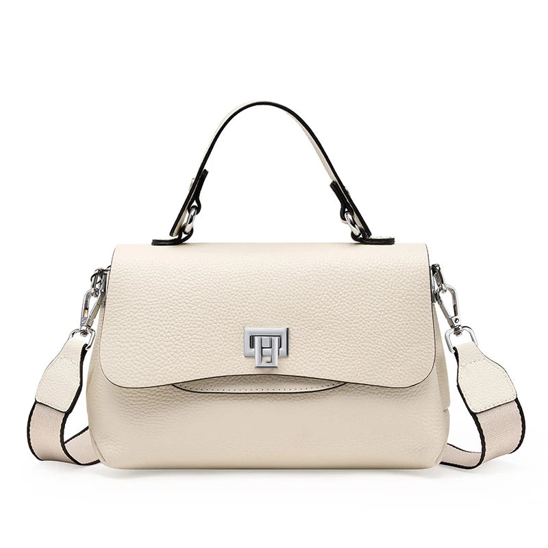 Zency Women's Genuine Leather Top-Handle Bag Simple Fashion Envelope Luxury Brand Shoulder Handbag Small Crossbody for Female