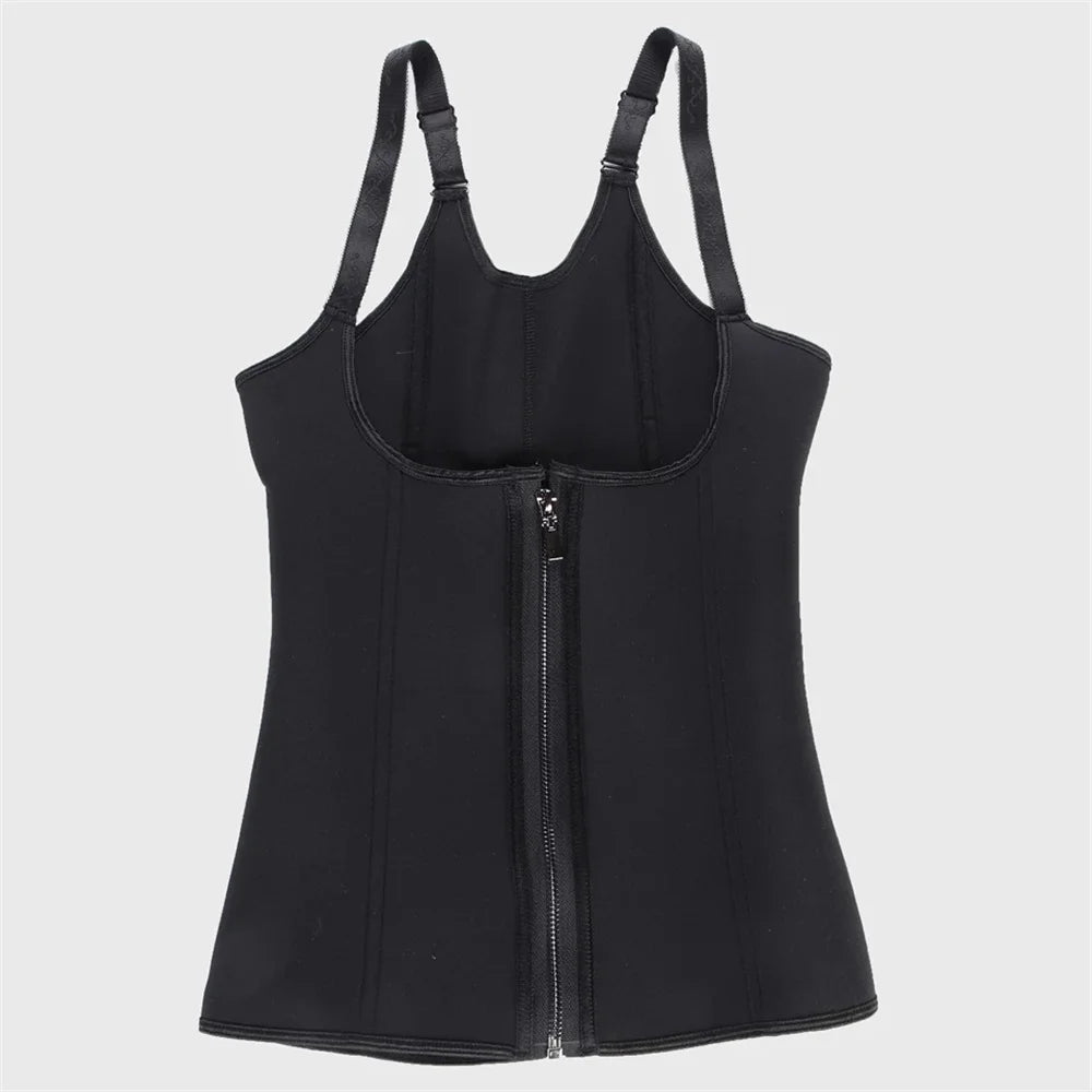Camiseta Regata Modeladora para Mulheres com Zíper, Controladora de Barriga, Top Sem Mangas, Roupas de Atividade Femininas Modeladoras