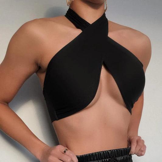 Top Crossover Feminino, Moda Feminina, Cropped Off-The-Shoulder, Top Sexy com Lace-Up, Top Y2K, Verão Feminino 2022