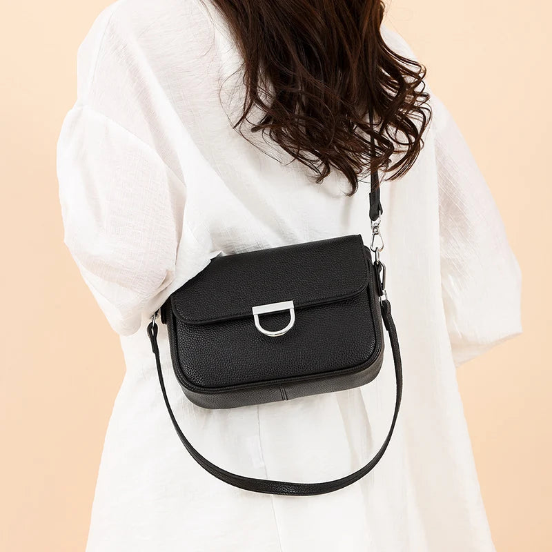 100% Genuine Leather Handbag 2025 Fashion Solid Color Female Shoulder Crossbody Bag Women bags Designer Cowhide Ladies Tote Bags