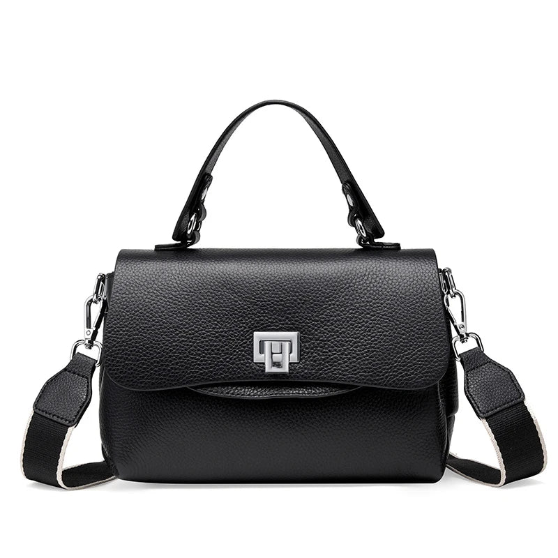 Zency Women's Genuine Leather Top-Handle Bag Simple Fashion Envelope Luxury Brand Shoulder Handbag Small Crossbody for Female