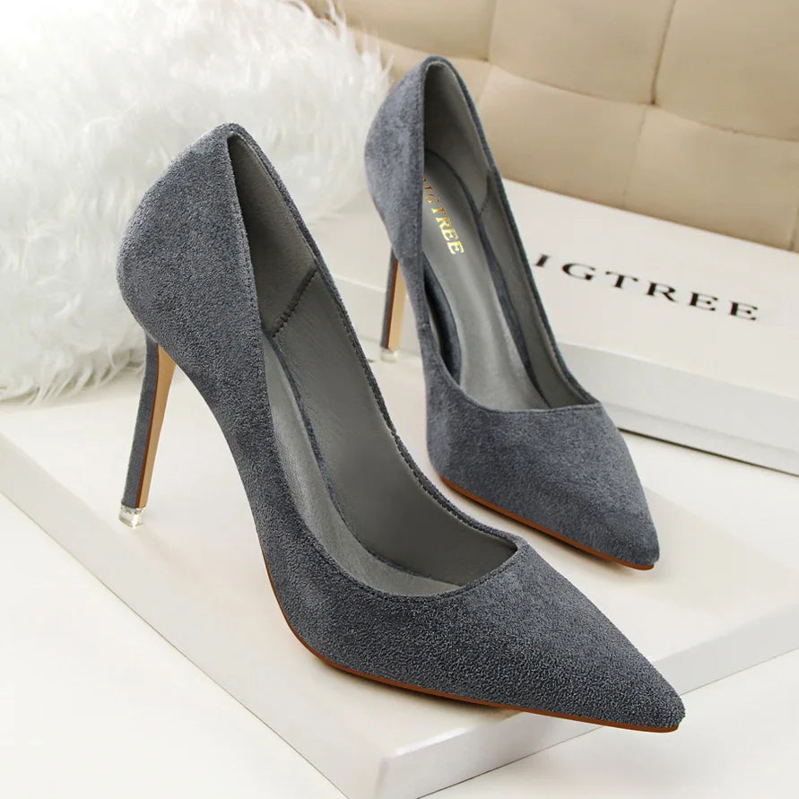 Mulheres Sapatos de Salto Alto 9cm Amarelo Bordô, Bombas Tamanho Plus, Stripper de Camurça, Escarpins para Casamento e Noivas, Scarpins Verde Azul para Festas