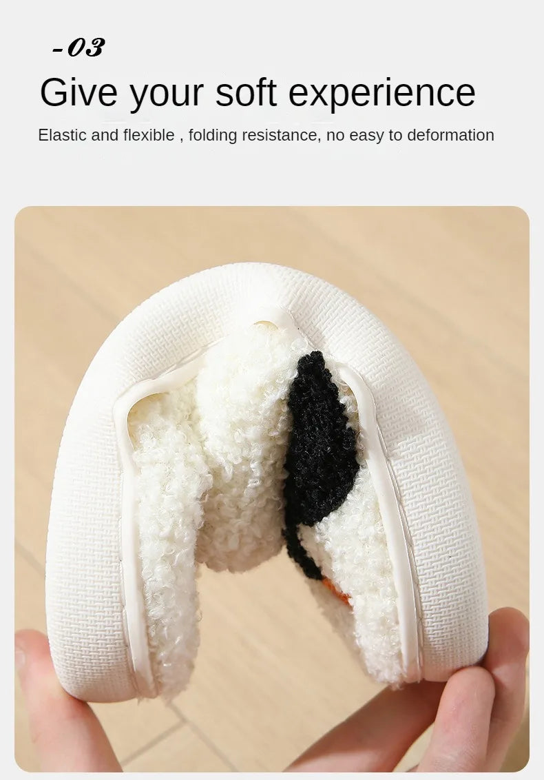 Pantufas de pelúcia de cartoon de outono e inverno para mulheres e homens, antiderrapantes, macias, confortáveis, fofas e quentinhas.