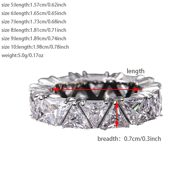Anel Eternity Band de Cor Prata Luxuosa 2024 para Mulheres - Presente de Aniversário, Joias no Atacado R6505
