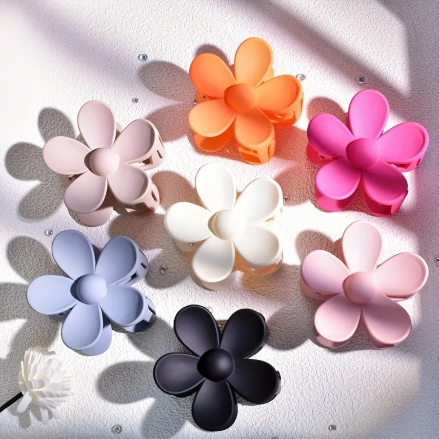 Conjunto de 7 peças de grampos de cabelo em forma de flor multicoloridos, antideslizantes, adequados para diferentes tamanhos e comprimentos de cabelo, com estilo boêmio.