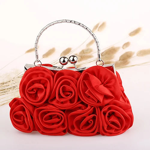 2023 Handbag Women's Tote Bag Rose Flower Pattern Clutch Bags for Women Evening Party Bridal Handbag Bolsa Feminina Bolso Mujer